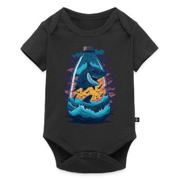 Shark Bottle - Baby Premium short-sleeve bodysuit - black - Front