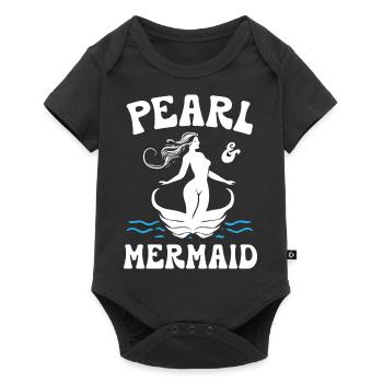 Pearl and Mermaid - Baby Premium Kurzarmbody - Schwarz - Vorne
