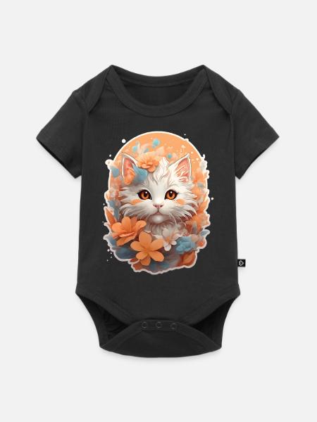 Kätzchen im Wunderland - Baby Premium Kurzarmbody - Schwarz