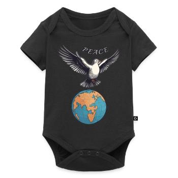 Paix mondiale sur Terre - Body à manches courtes Premium Bébé - noir - Devant