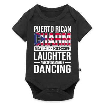 Puerto Rico Flagge | Puerto Ricaner Geschenkideen - Baby Premium Kurzarmbody - Schwarz - Vorne
