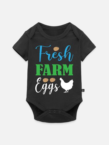 Fresh Farm Eggs - Baby Premium Kurzarmbody - Schwarz