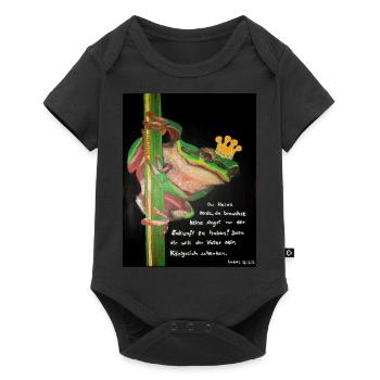 little frog, flock not afraid of the future - Baby Premium short-sleeve bodysuit - black - Front