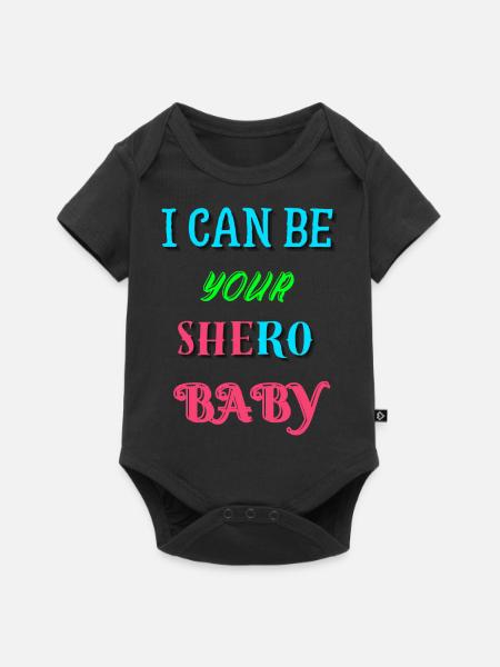 Ich kann dein Shero sein - Baby Premium Kurzarmbody - Schwarz