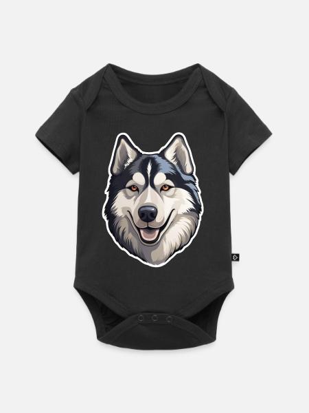 Husky sibérien - Body à manches courtes Premium Bébé - noir