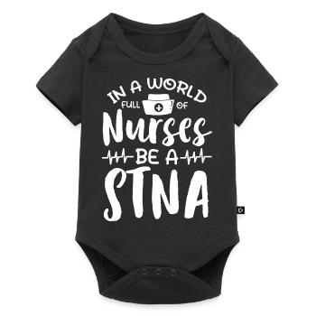In a world full of nurses be a STNA - Baby Premium Kurzarmbody - Schwarz - Vorne