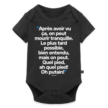 Citation célèbre commentateur / footballeur - Body à manches courtes Premium Bébé - noir - Devant