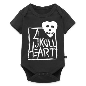 SkullHeart Logo Carré Blanc - Body à manches courtes Premium Bébé - noir - Devant
