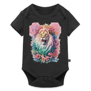 Aquarelle Lion - Body à manches courtes Premium Bébé - noir - Devant