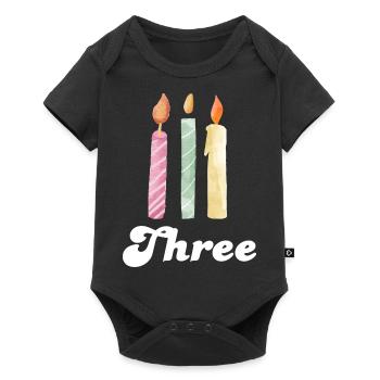 3rd Anniversary Candle - Baby Premium short-sleeve bodysuit - black - Front