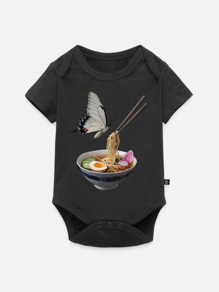 Schmetterling Ramen - Baby Premium Kurzarmbody - Schwarz