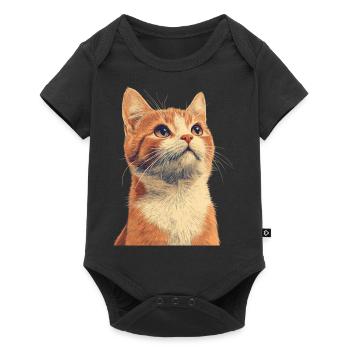 Cute Ginger Cat - Baby Premium short-sleeve bodysuit - black - Front