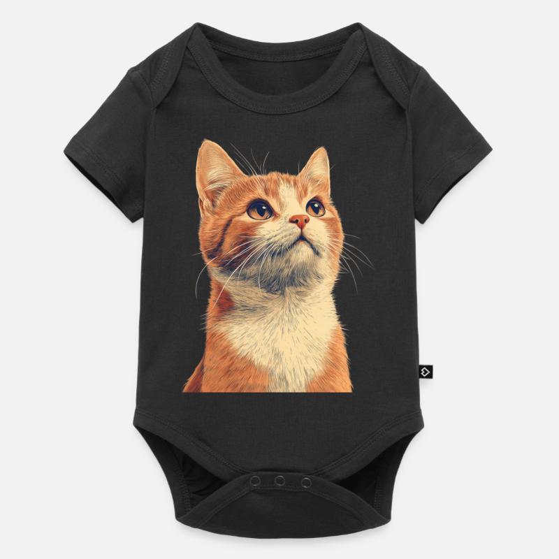 Chat roux mignon - Body à manches courtes Premium Bébé - noir