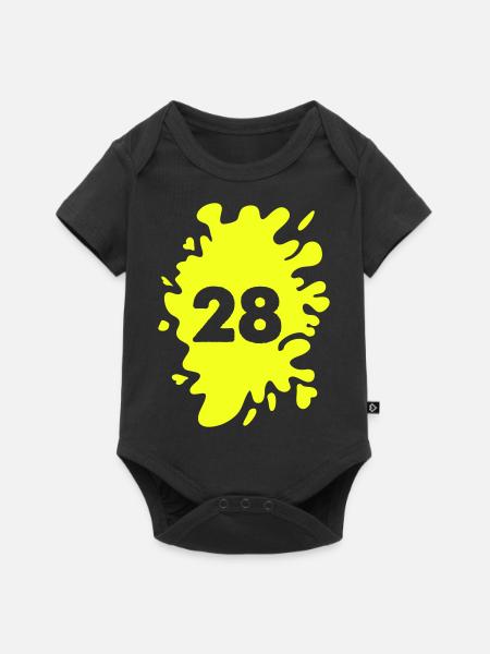 Klecks 28 - Baby Premium Kurzarmbody - Schwarz