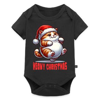 Chapeau de Père Noël Chat Noël Miaou - Body à manches courtes Premium Bébé - noir - Devant
