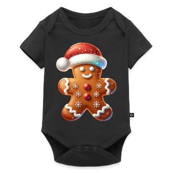 Gingerbread Gingerbread Man Xmas - Baby Premium short-sleeve bodysuit - black - Front