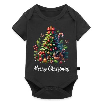 Christmas Tree Xmas Merry Christmas - Baby Premium short-sleeve bodysuit - black - Front