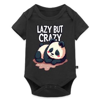 Lazy But Crazy - Baby Premium short-sleeve bodysuit - black - Front