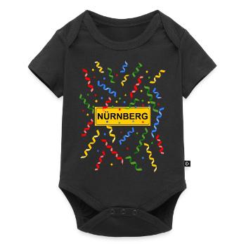 Nürnberg Fasching Konfetti Kostüm Ortsschild - Baby Premium Kurzarmbody - Schwarz - Vorne