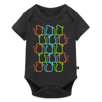 Many Mice Pattern Rows Party Cute Gang Team - Baby Premium short-sleeve bodysuit - black - Front
