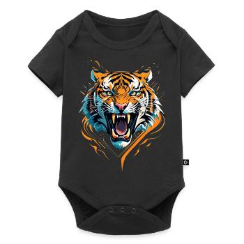 Tigre féroce - Body à manches courtes Premium Bébé - noir - Devant