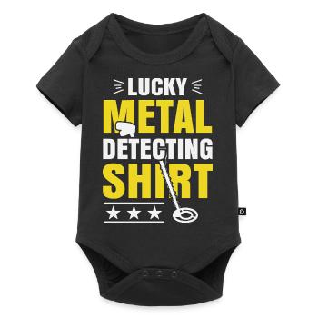 Chemise de détection de métaux porte-bonheur - Body à manches courtes Premium Bébé - noir - Devant