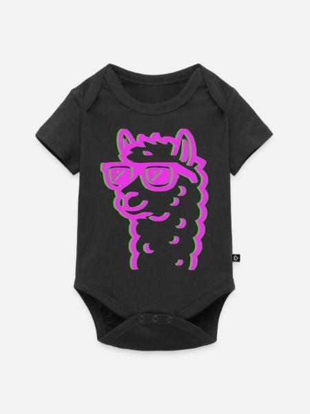 lama sonnenbrille - Baby Premium Kurzarmbody - Schwarz