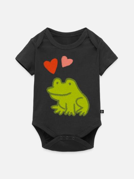 Mutfrosch 2 - Baby Premium Kurzarmbody - Schwarz