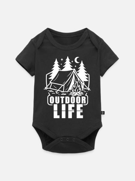 Zelt Outdoor - Baby Premium Kurzarmbody - Schwarz