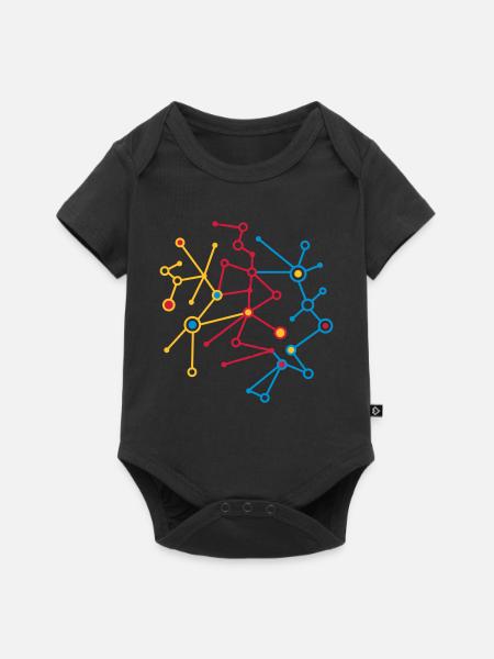 Molekül Muster - Baby Premium Kurzarmbody - Schwarz