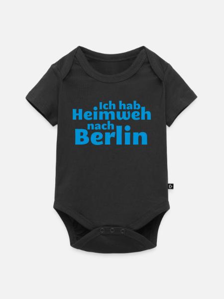 Berlin - Heimweh nach Berlin - Baby Premium Kurzarmbody - Schwarz