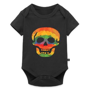 Coloured skull - Baby Premium short-sleeve bodysuit - black - Front