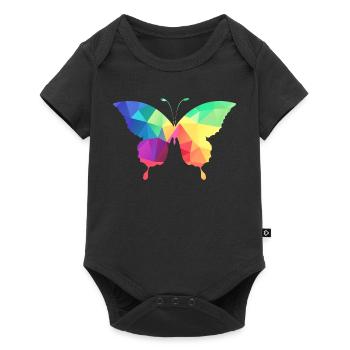 Bunter Schmetterling - Baby Premium Kurzarmbody - Schwarz - Vorne