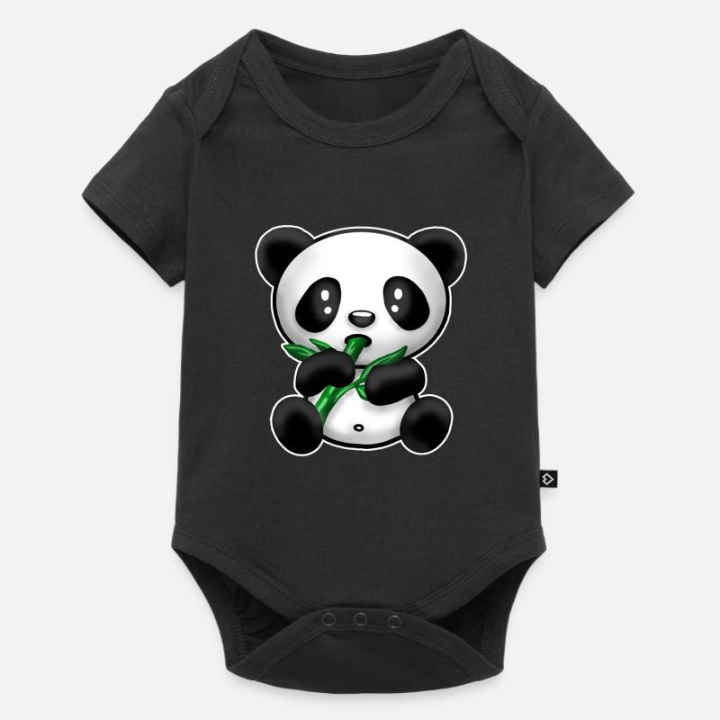 Panda avec du bambou - Body à manches courtes Premium Bébé - noir