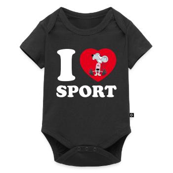 i love sport [white] - Baby Premium short-sleeve bodysuit - black - Front