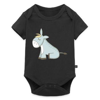 L’âne - Body à manches courtes Premium Bébé - noir - Devant