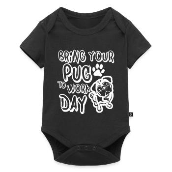 bring your pug to work day - Baby Premium short-sleeve bodysuit - black - Front