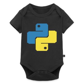 Python Pixelart - Baby Premium Kurzarmbody - Schwarz - Vorne