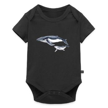 baleine à bosse - baleine à la baleine à bosse Bosse - Body à manches courtes Premium Bébé - noir - Devant