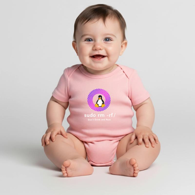 Computer Sys admin Penguin Nerd pc sudo rm -rf cod Baby Premium short-sleeve bodysuit