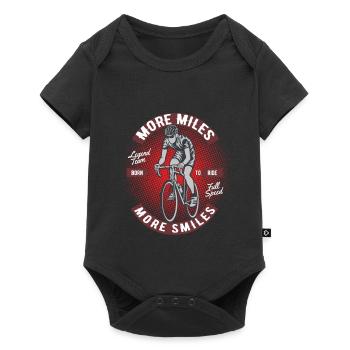 Cycling More Miles More Smiles - Baby Premium short-sleeve bodysuit - black - Front
