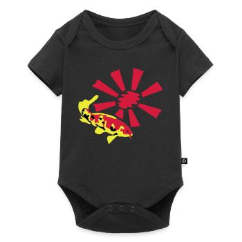 Carpe Koï sur fond éclatant - Body à manches courtes Premium Bébé - noir - Devant
