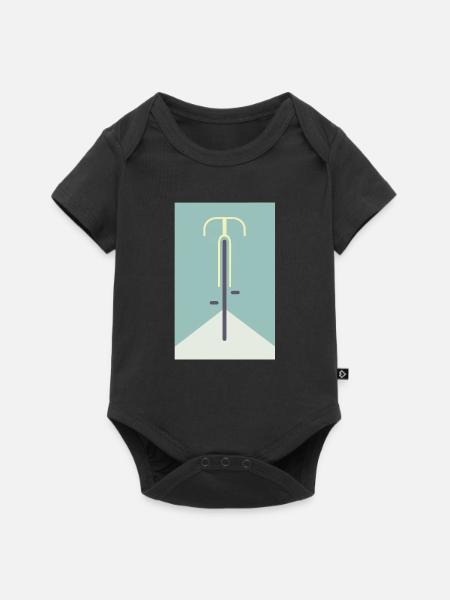 Fiets, fiets, fiets, mountainbike - Premium babyrompertje met korte mouwen  - zwart