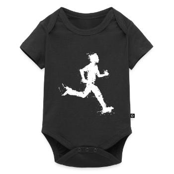 Running man - running man - marathon - Baby Premium short-sleeve bodysuit - black - Front