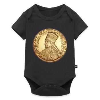 Haile Selassie I Jah Rastafari Rasta Reggae Roots - Baby Premium Kurzarmbody - Schwarz - Vorne