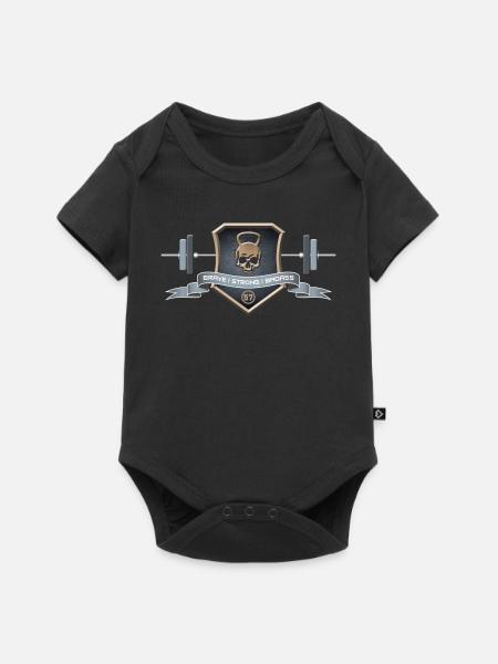 Logo Braves Strong Badass - Baby Premium Kurzarmbody - Schwarz