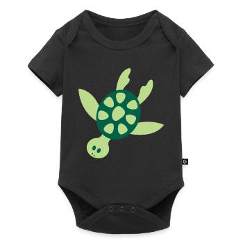 Colorful sea turtle - Baby Premium short-sleeve bodysuit - black - Front
