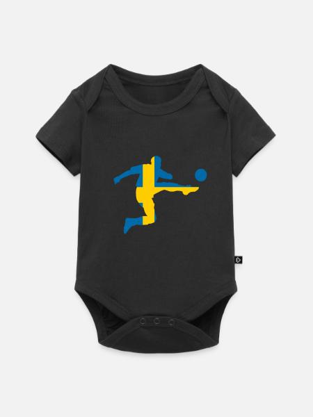 Fussballer Schweden - Baby Premium Kurzarmbody - Schwarz