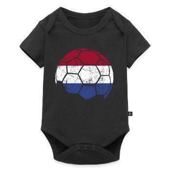 Pays-Bas Ballon de football de football - Body à manches courtes Premium Bébé - noir - Devant