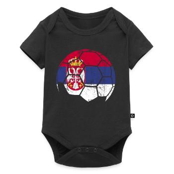 football balle de football Serbie - Body à manches courtes Premium Bébé - noir - Devant